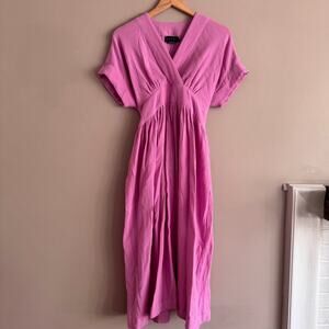 HATCH Carolina Wrap V Neck Maternity Dress Pink Size 2